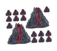 VICASKY 16pcs Miniature Simulation Volcano Model with Realistic Lava Effect Interactive Desktop Decoration for Science Experiments Tabletop Ornament for Micro Landscapes and Educational