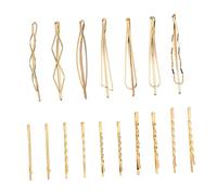 VICASKY 17pcs Gold Hairpin for Girls Pearl Hair Clips and Bobby Pins Hair Accessories for Wedding