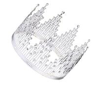 VICASKY 1pc Crystal Crown Cake Topper Silver Tiara for Birthday and Wedding Cake Decoration Durable Rhinestone Adornment for Parties and Celebrations