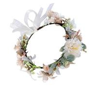 VICASKY 1Pc Floral Wreath Headband Artificial Camellia Hairband for Parties Photo Props Events Comfortable Fit Design Durable for All Ages