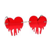 VICASKY 1pc Heart Shaped Rimless Sunglasses Unique Funny Eyewear for Parties Festivals and Cosplay High Grade Flexible Material Chic Heart Tears Design Photography Prop