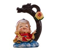 VICASKY 1pc Longevity Doll Cake Decor Retro Chinese Blessing Ornament for Birthday Celebrations Creative Tree Stump Design Cake Embellishment for Grandma Special Day