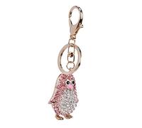 VICASKY 1pc Lovely Penguin Keychain Pendant Creative Key Holder Diamond Cute Car Bag Decoration for Friends Family Shiny Alloy Accessory for Keys Bags