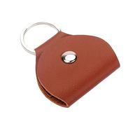 VICASKY 1pc Pu Leather Keychain Guitar Pick Holder Case for Easy Access Durable Light Brown Plectrum Bag for Guitarists Never Forget Your Picks Again