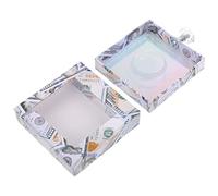 VICASKY 1PC Stylish Square Eyelash Box with Handle Open Window Design for Convenient Storage of Fake Lashes Lightweight Cardboard Holder for Travel Office and Daily Use