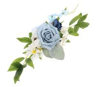 VICASKY 1pcs Light Blue Faux Rose Flower Cake Decoration Artificial Flower Branches for Wedding and Event Cakes Table Centerpiece