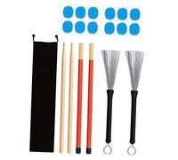 VICASKY 1set and Wire Brushes Jazz and Acoustic Music Comfortable Grip Includes Storage Bag Drumming Equipment for Beginners and Boys and Girls