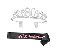VICASKY 1Set Birthday Crown with Rhinestone Hair Comb and Elegant Sash for Birthday Celebrations and Etiquette Lightweight and Durable Party Accessories
