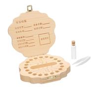 VICASKY 1set Boy Girl Deciduous Teeth Wooden Box Teeth Keepsake Case for Boys Girls Adorable Storage Holder Unique Design for Memorable Moments