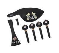 VICASKY 1set Handmade Carved Violin Accessories Kit Chin Rest Tailpiece Tuning Pegs and Endpin for Enhanced Sound Quality and Unique Aesthetic