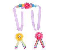 VICASKY 1set Mom Sash Floral Corsage Elegant Maternity Belly Belt for Shower for Expectant Moms Stylish Photo Prop for Gender Reveal Newborn Welcome