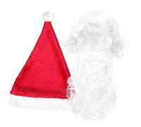 VICASKY 1Set Santa Claus Wig and Beard Complete Headdress for Christmas Cosplay Soft Wig and Non Woven Hat for Parties and Festive Celebrations