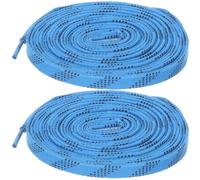 VICASKY 2 Pairs Blue Polyester Hockey Skate Laces, 96 Inch Pair for Skaters | Flat Design, Easy Threading Aglets, Low Temperature Resistance, for Ice Rink Skating and Game Day Competition