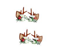 VICASKY 2 Pairs Cat Ears Antlers Hairpins Lightweight Christmas Bobby Pin for Daily Wear Festive Party Accessories Brown Cute Holiday Hair Clip