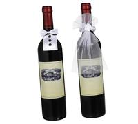 VICASKY 2 Pairs Creative Wine Bottle Cover Set Elegant Wedding Decorations for Red Wine Stylish Dress Design for Valentines Day Special Occasions