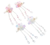 VICASKY 2 Pairs Princess Hair Accessories Tassel Flower Hair Clips for Hanfu Headwear for Cosplay Lightweight and Comfortable Ancient Style Clips Enchanting Colors for Themed Events