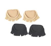 VICASKY 2 Pairs Women Cotton Five-Finger Socks with Gel Dot Padding Thin Breathable Toe Separators for High Heel Cushion Anti-Slip Bottom Invisible Fit for Running Canvas Shoes