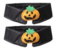 VICASKY 2 Pcs Adjustable Black Pumpkin Cat Collar Bow Tie Made of Comfortable Polyester Material, Lovely Halloween Design for Cats and Dogs during Halloween Parties