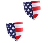 VICASKY 2 pcs American Flag Festival Dog Bandana Breathable Polyester Pet Bib Scarf for Independence Day Holiday Party Costume