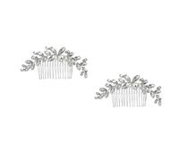 VICASKY 2 pcs Bridal Rhinestone Hair Comb Alloy Headdress Wedding Headwear for Women Handmade Alloy Headdress with Sparkling Diamonds Comfortable Fit for Brides and Wedding Photography