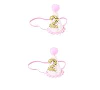 VICASKY 2 Pcs Funny 1st Birthday Hat Plush Ball Cap for Baby Boys/girls Photo Accessory Elastic String