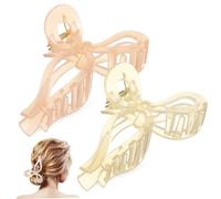 VICASKY 2 Pcs Hair Claws with Bowknot Design for Women Hair Accessories Clips Jelly and Jelly Lightweight Versatile and Occasions