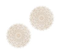 VICASKY 2 Pcs Hollow out Dandelion Shaped Table Placemats Gold Foil Dining Mats Decorative Cup Coasters for Home Kitchen and Dinner Table Use