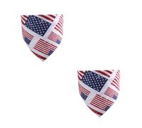 VICASKY 2 pcs Independence Day Dog Bandana Festival Pet Scarf with American Flag Print Breathable Polyester Patriotic Bib for Cats and Dogs and Comfortable Holiday Costume Accessory