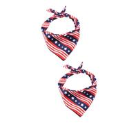 VICASKY 2 pcs Pet Bandana Dog Collar Bib Triangle Saliva Towel with American Flag Pentagram Stripes Pattern for Small Dogs Washable and Comfortable for Parties and Daily Use