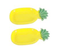 VICASKY 2 Pcs Pineapple Ceramic Pet Bowls for Hamsters Durable Feeding Dish Water Bowl for Pets for Hamster Food Water Adorable Design for Your Furry Friends