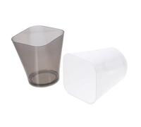 VICASKY 2 Pcs Plastic Measuring Cups Large Capacity Translucent Measure Pitcher with Square Mouth Thickened Material Stable Flat Base for Home Kitchen and DIY Craft Use Grey White