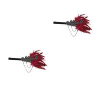 VICASKY 2 pcs Rhinestone Headband with Black Gems European Retro Style Hair Accessory for Stage Performances Weddings Parties Elastic Women