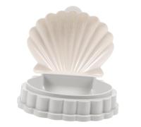 VICASKY 2 Pcs Sea Shell Shape Soap Trays with Drainage Design Grey PP Plastic Soap Holders for Bathroom Space Saving Decorative and Functional