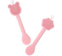 VICASKY 2 Pcs Silicone Face Mask Brush Set with Comfortable Grip and Fine Texture, Cute Star and Bear Shaped Facial Cleansing Scrubbers for Gentle Skincare and Mask Application