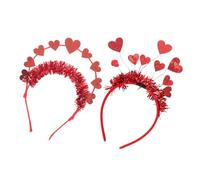 VICASKY 2 Pieces Pink Heart Headband 9 Hearts Valentine’s Day and Wedding Party Hair Accessory for Women and for Birthday and New Year Celebration