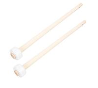 VICASKY 2 Pieces Small Rubber-head Gong Mallets with Wooden Handles, Percussion Gong Parts for Drum and Instrument Accessories, Suitable for Music Performance and Practice