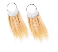 VICASKY 2 Sets Hair Color Testing Samples Real Human Hair Color Sample Rings for Salon Use Lightweight and Portable Strands Each