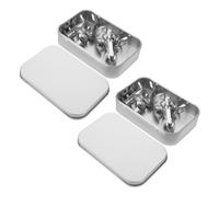 VICASKY 2 Sets Metal Guitar and Ukulele Finger Picks with Stainless Steel Thumb Covers and Storage Box, Banjo Finger Protectors for Acoustic Bass Players