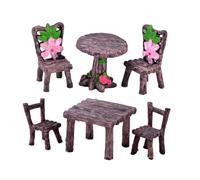 VICASKY 2 Sets Miniature Resin Table Chair for Moss Gardens and Micro Landscapes Tiny Furniture Decoration for Succulents Fairy Garden Accessories for Home and Office Ornamentation
