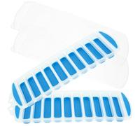 VICASKY 2 Sets of Strip-Type Ice Cube Trays with Lids Made of Sturdy Polypropylene, Preventing Smell and Cracking While Freezing, for Home Use During Hot Summer Random Color