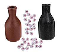VICASKY 2 Sets Plastic Billiard Shaker Bottle Set with Dice and Tally Balls Snooker Props for Party Games and Pool Table Accessories Easy to Clean and Wear-resistant Gift for Billiards