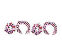 VICASKY 2 Sets Satin Knot Headband and Elastic Hair Scrunchies for Women and Teen American Flag Wide Hair Band with Soft Supple Material Comfortable Ponytail Holder and Stylish Headdress