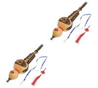 VICASKY 2 Sets Traditional Chinese Bamboo Hulusi Gourd Cucurbit Flute Chinese Traditional Wind Instrument for Beginners for Music Performance