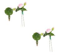 VICASKY 2 Sets Traditional Chinese Hair Pins with Lotus Flower and Leaf Design Vintage Hanfu Hair Accessories for Women for Photography and Daily Wear