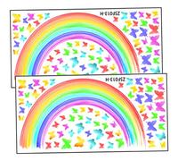 VICASKY 2 Sheets PVC Indoor Rainbow Wall Stickers with Insect Motif, Easy to Apply and Fine Workmanship, for Boys and Girls' Bedroom or Nursery Room DIY Supply