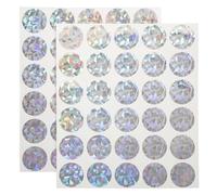 VICASKY 2 Sheets Round Scratch Off Stickers with Peel and Stick Adhesive Backing, Paper Material Glitter DIY Labels for Weddings and Craft Games, Diameter 2.5cm Each