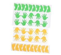 VICASKY 20 Pairs Foot Print Stickers Little Color Sticker Foot Prints Wall Decor Room Adhesive Hand Print Wall Stickers Floor Vinyl Babies Handprint Wall Decals Step
