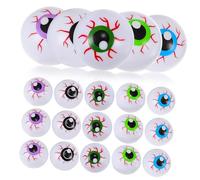 VICASKY 20 Pcs Bouncy Halloween Eyeballs Fake Eyeball Plaything in Mixed Colors Realistic Party Favors and Creepy Decorations for Halloween Party Games and Bag Fillers