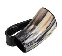 VICASKY 200ml Viking Drinking Horn Cup Rustic Curved Horn Beer Mug for Festivals Oktoberfest and Medieval Themed Parties