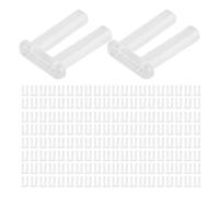 VICASKY 200pcs Plastic Double Plug Eyeglass Holder Findings for Rimless Glasses, Sturdy Buckle and Sleeve Design, Suitable for Professional Glasses Stores and Managing Multiple Repairs